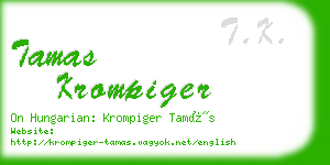 tamas krompiger business card